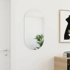 vidaXL - Wandspiegel - Wit - Glas - 80 x 40 cm Clearance