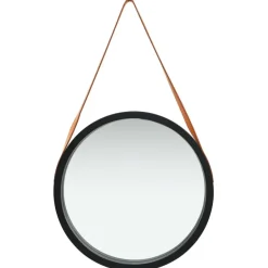 vidaXL - Wandspiegel - Zwart - Hout - Ø 50 cm Online