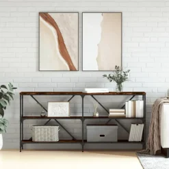 vidaXL - Wandtafel - Bruin - Bewerkt hout Clearance