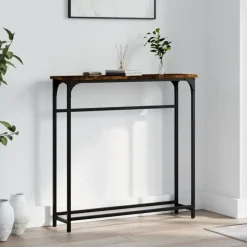 vidaXL - Wandtafel - Gerookt eiken - Bewerkt hout - 75x19.5x75 cm Best