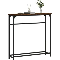 vidaXL - Wandtafel - Gerookt eiken - Bewerkt hout - 75x19.5x75 cm Best