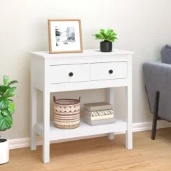 vidaXL - Wandtafel - Wit - Grenenhout Outlet