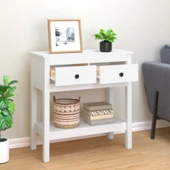 vidaXL - Wandtafel - Wit - Grenenhout Outlet