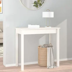 vidaXL - Wandtafel - Wit - Massief grenenhout - 80x40x75 cm Best