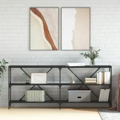 vidaXL - Wandtafel - Zwart - Bewerkt hout Outlet