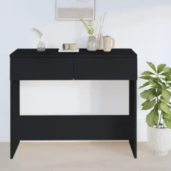 vidaXL - Wandtafel - Zwart - Bewerkt hout New