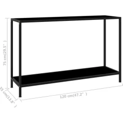 vidaXL - Wandtafel - Zwart - Glas - 120 x 35 x 75 cm Best