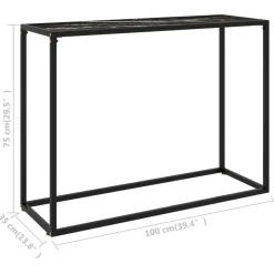 vidaXL - Wandtafel - Zwart - Glas - 100 x 35 x 75 cm New