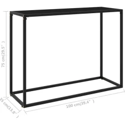 vidaXL - Wandtafel - Zwart - Glas - 100 x 35 x 75 cm Clearance