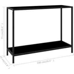 vidaXL - Wandtafel - Zwart - Glas - 100 x 35 x 75 cm New