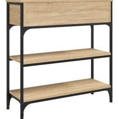 vidaXL - Wandtafel met 2 lades 2 schappen - Sonoma eiken - Hout - 72.5x25x75 cm