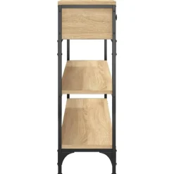 vidaXL - Wandtafel met 2 lades 2 schappen - Sonoma eiken - Hout - 100x25x75 cm Outlet