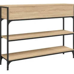 vidaXL - Wandtafel met 2 lades 2 schappen - Sonoma eiken - Hout - 100x25x75 cm Outlet