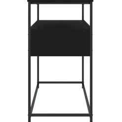 vidaXL - Wandtafel met 2 lades - Zwart - Bewerkt hout en metaal - 100x40x75 cm Discount