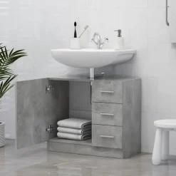 vidaXL - Wastafelkast - Grijs - Bewerkt hout Sale