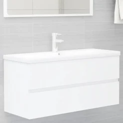 vidaXL - Wastafelkast - Wit - Bewerkt hout - 100 x 38.5 x 45 cm New