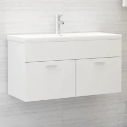 vidaXL - Wastafelkast - Wit - Bewerkt hout - 90 x 38.5 x 46 cm New