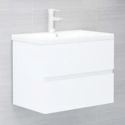 vidaXL - Wastafelkast - Wit - Bewerkt hout - 60 x 38.5 x 45 cm Sale