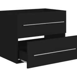 vidaXL - Wastafelkast - Zwart - Bewerkt hout - 60 x 38.5 x 48 cm Discount