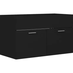vidaXL - Wastafelkast - Zwart - Bewerkt hout - 80 x 38.5 x 46 cm Sale