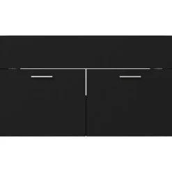 vidaXL - Wastafelkast - Zwart - Bewerkt hout - 80 x 38.5 x 46 cm Sale