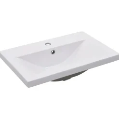 vidaXL - Wastafelkast En Wastafel - Zwart - Bewerkt hout - 60 x 38.5 x 46 cm Discount