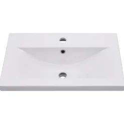 vidaXL - Wastafelkast En Wastafel - Zwart - Bewerkt hout - 60 x 38.5 x 46 cm Discount