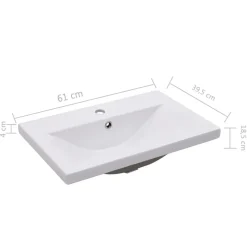 vidaXL - Wastafelkast En Wastafel - Zwart - Bewerkt hout - 60 x 38.5 x 46 cm Discount