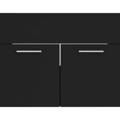 vidaXL - Wastafelkast En Wastafel - Zwart - Bewerkt hout - 60 x 38.5 x 46 cm Discount