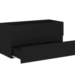 vidaXL - Wastafelkast En Wastafel - Zwart - Bewerkt hout - 90 x 38.5 x 45 cm Clearance