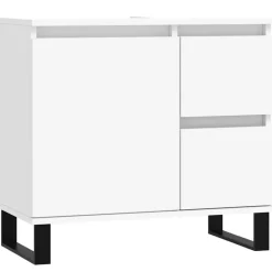 vidaXL - Wastafelonderkast met 2 lades - Wit - Bewerkt hout en ijzer - 65 cm Outlet