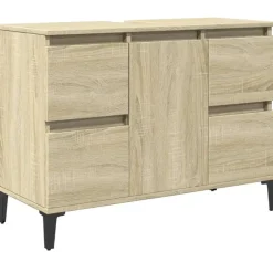 vidaXL - Wastafelonderkast met 1 deur 4 lades - Sonoma eiken - 80x33x60 cm Sale