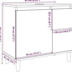 vidaXL - Wastafelonderkast met 1 deur 2 lades - Sonoma eiken - 65x33x60 cm Sale