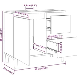 vidaXL - Wastafelonderkast met 1 deur 2 lades - Sonoma eiken - 65x33x60 cm Sale