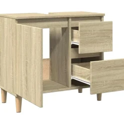 vidaXL - Wastafelonderkast met 1 deur 2 lades - Sonoma eiken - 65x33x60 cm Sale
