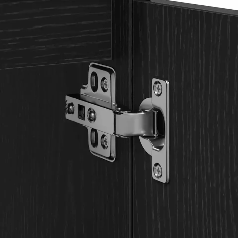 vidaXL - Wastafelonderkast met 1 deur 2 lades - Zwart eiken - Hout - 65x33x60 cm Best