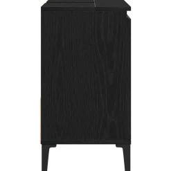 vidaXL - Wastafelonderkast met 1 deur 2 lades - Zwart eiken - Hout - 65x33x60 cm Best