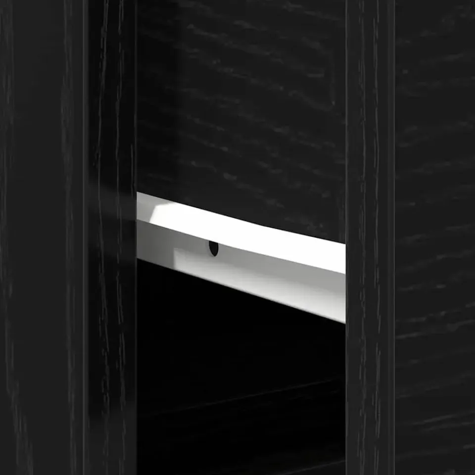 vidaXL - Wastafelonderkast met 1 deur 2 lades - Zwart eiken - Hout - 65x33x60 cm Best