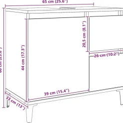 vidaXL - Wastafelonderkast - 1 deur 2 lades - Artisanaal eiken - 65x33x60 cm Sale