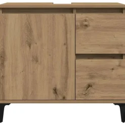 vidaXL - Wastafelonderkast - 1 deur 2 lades - Artisanaal eiken - 65x33x60 cm Sale