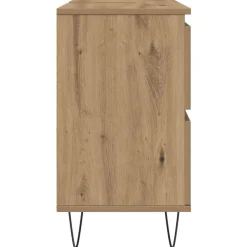 vidaXL - Wastafelonderkast - 1 deur 4 lades - Bewerkt hout - 80x33x60 cm Clearance