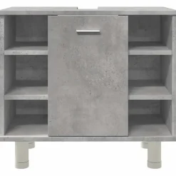 vidaXL - Wastafelonderkast met 1 deur 6 vakken - Betongrijs spaanplaat - 60 cm Online