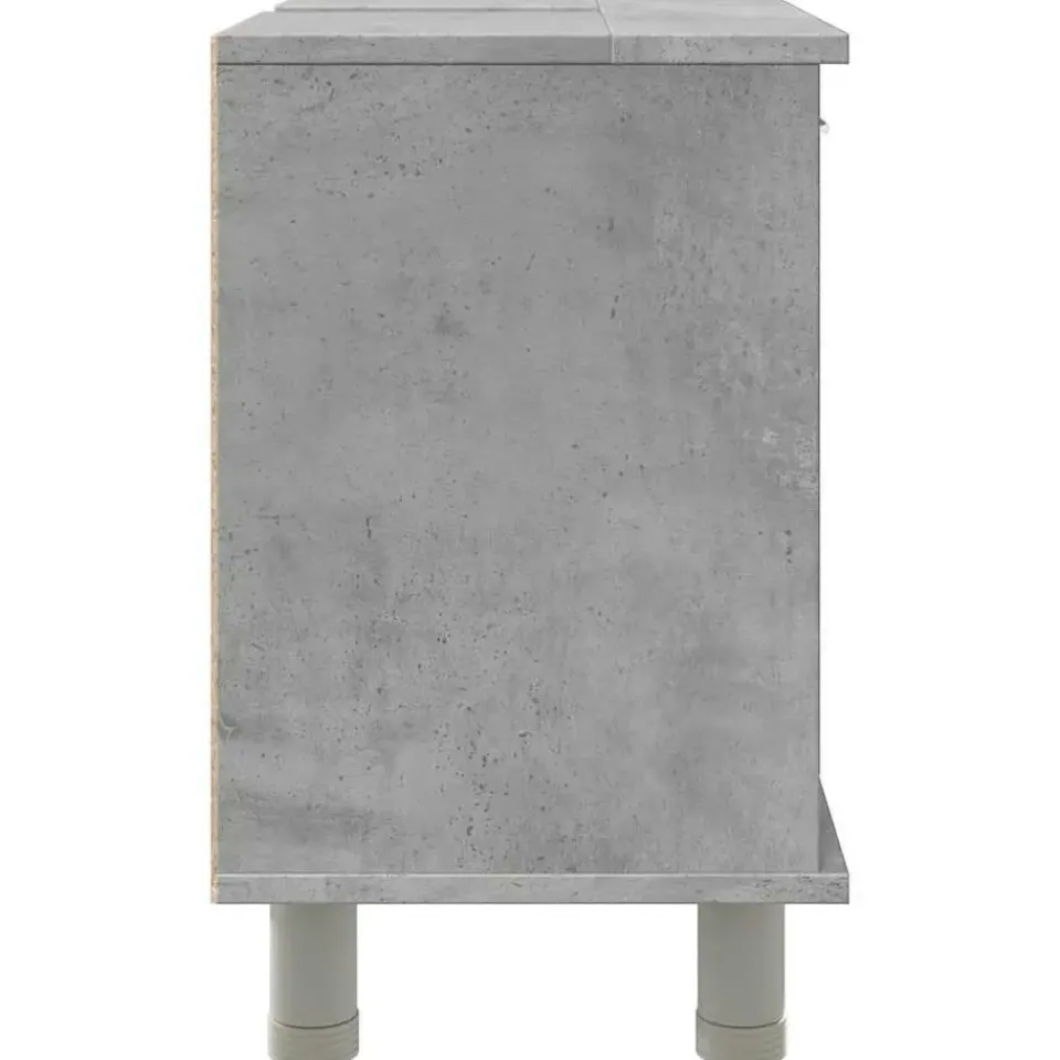 vidaXL - Wastafelonderkast met 1 deur 6 vakken - Betongrijs spaanplaat - 60 cm Online