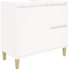 vidaXL - Wastafelonderkast met 1 deur 2 lades - Wit - Hout - 65x33x60 cm Clearance