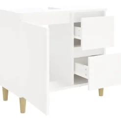 vidaXL - Wastafelonderkast met 1 deur 2 lades - Wit - Hout - 65x33x60 cm Clearance