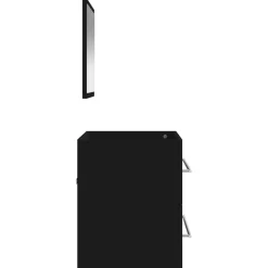 vidaXL - Wastafelonderkast met spiegel - 2 lades - Zwart - Bewerkt hout Outlet