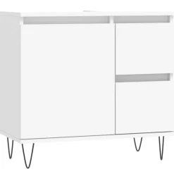 vidaXL - Wastafelonderkast met 2 lades - Wit - Hout en ijzer - 65x33x60 cm Sale