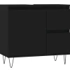 vidaXL - Wastafelonderkast met 2 lades - Zwart - Hout en ijzer - 65x33x60 cm New