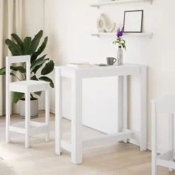 vidaXL - Wit Bartafel - Bewerkt hout - 102x50x103.5 cm Clearance