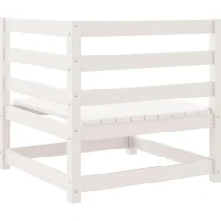 vidaXL - 2-zits Bank - Wit - Grenenhout New